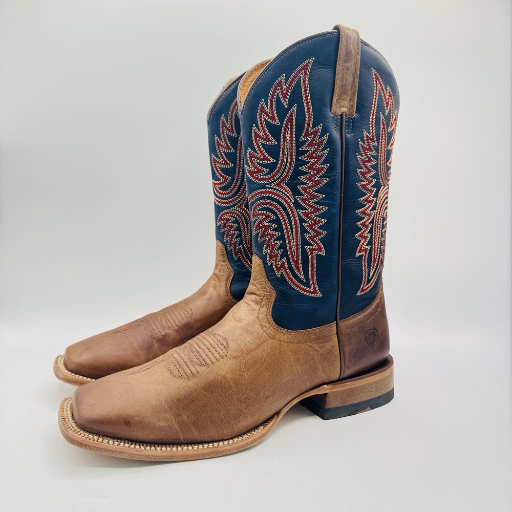 Ariat Tanglewood Boots Men's Size 10.5 D Blue Leather Red